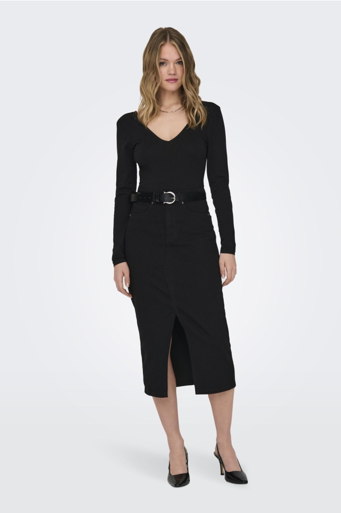 ONLSIRI FRONT SLIT SKIRT DNM GUA NO 15324365 BLACK DENIM